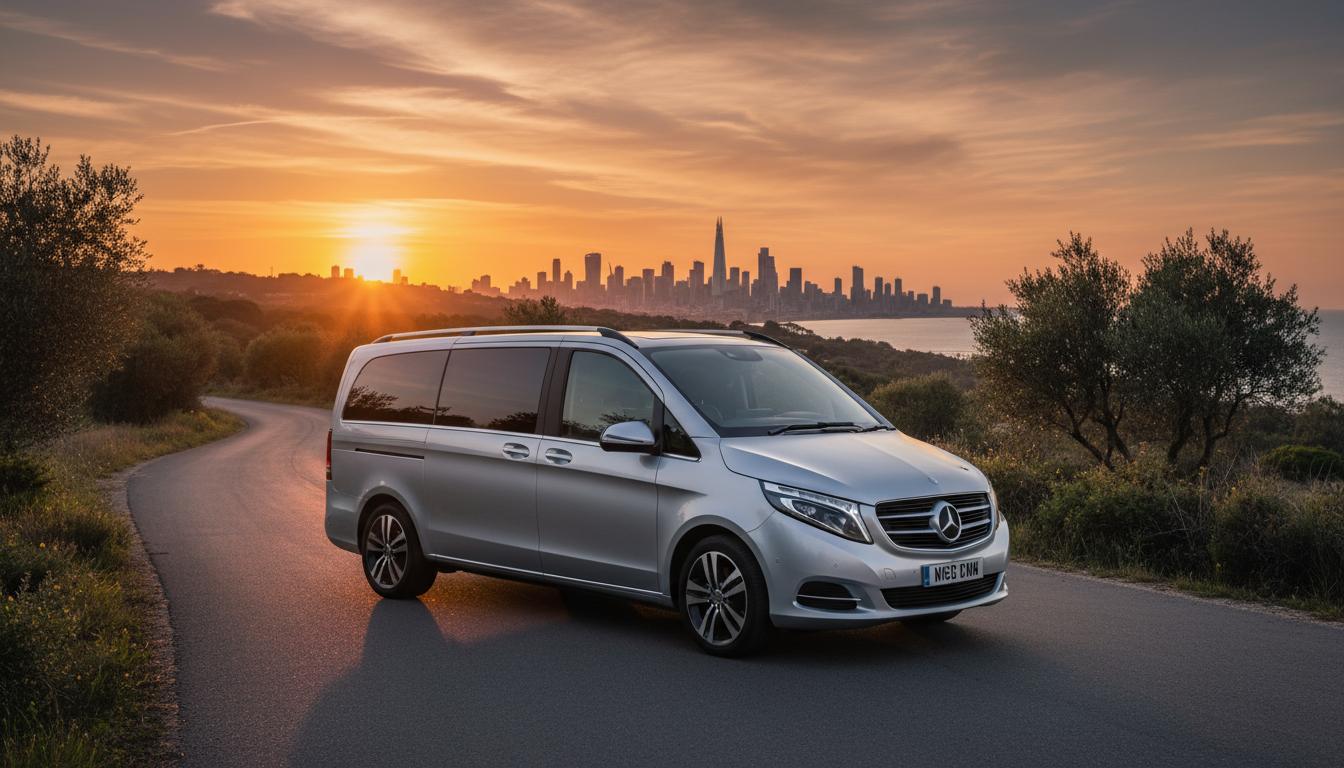 Silver V-Class at Sunset